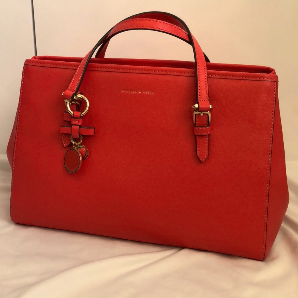 Charles and Keith salmon cross body purse